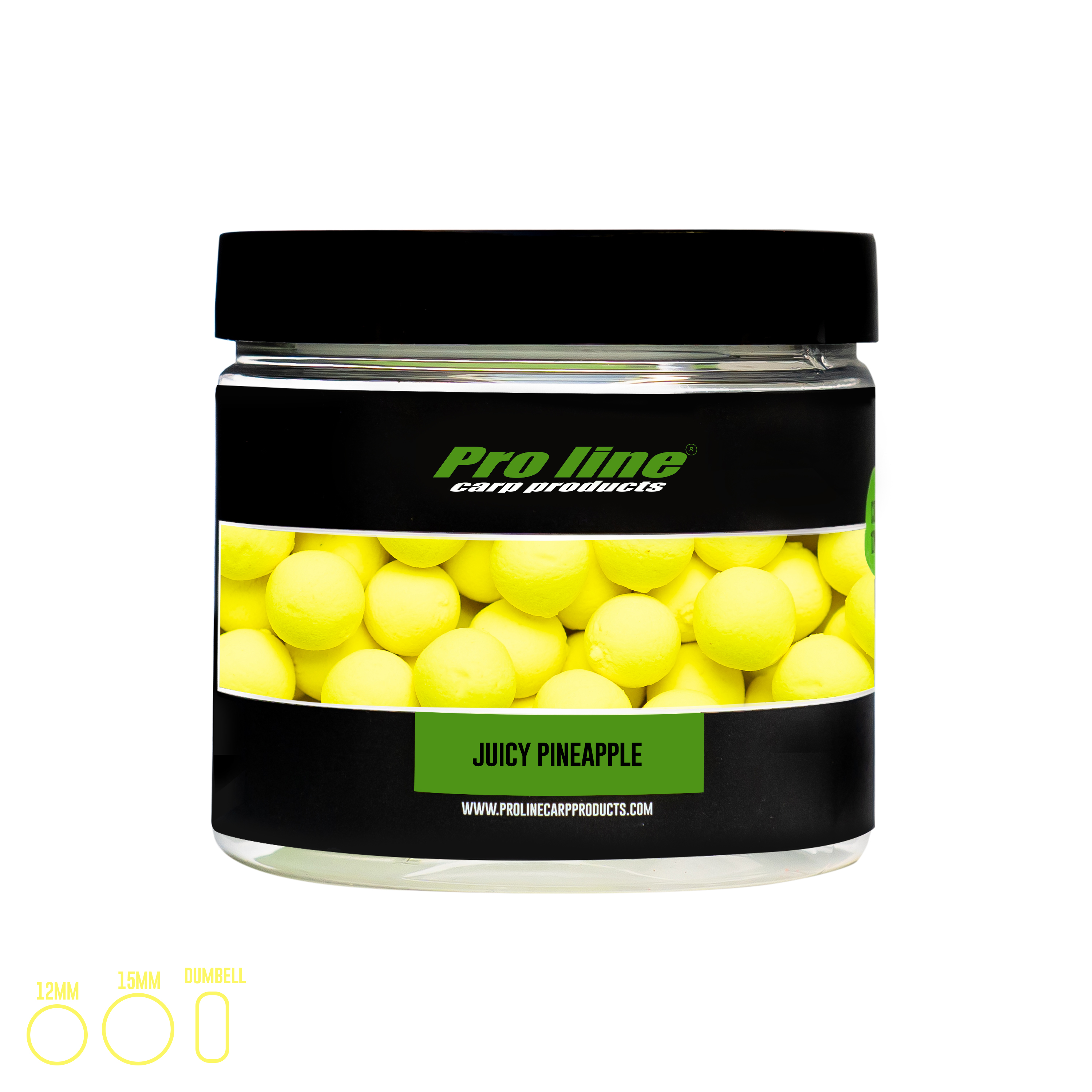 Juicy Pineapple Fluo Yellow Fluor Pop Up Dumbells 12mm Pl5592 Pop Ups